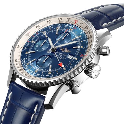 breitling double watch|Breitling blue face chronograph.